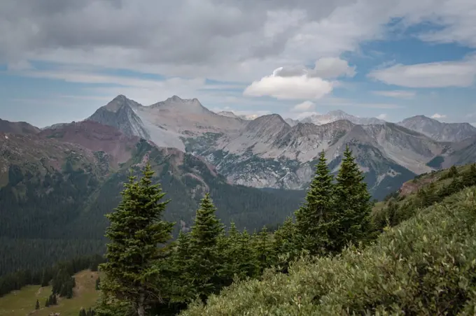 Cloudy landscape with clouds. Aspen, Colorado, USA