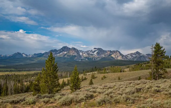 Clouds over Sawtooths Stanley Idaho.