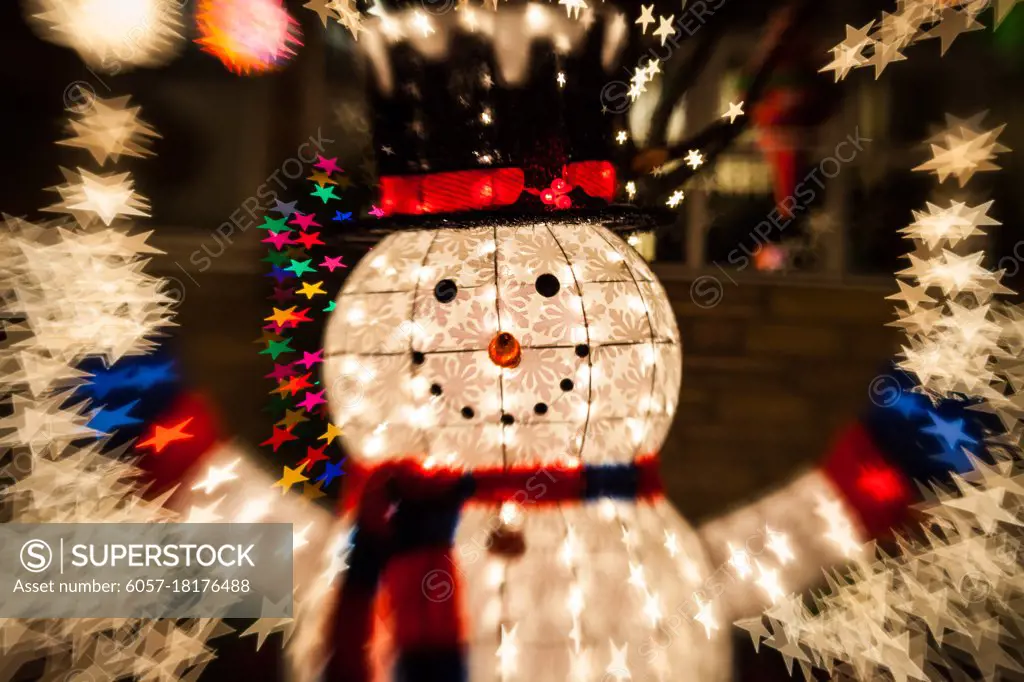 Christmas lights with beautiful blurred background at night