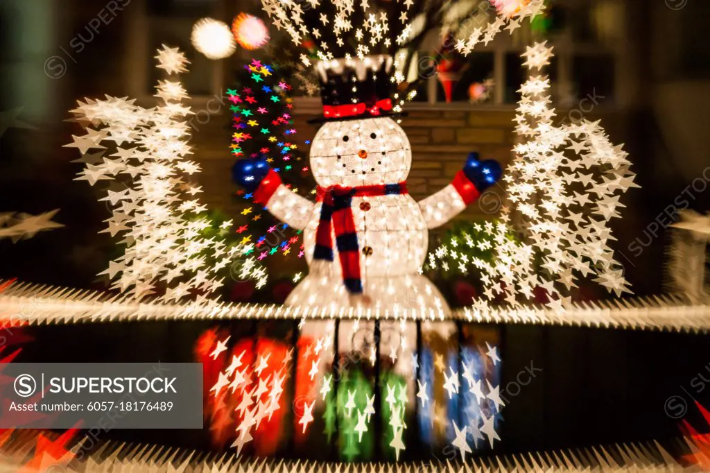 Christmas lights with beautiful blurred background at night