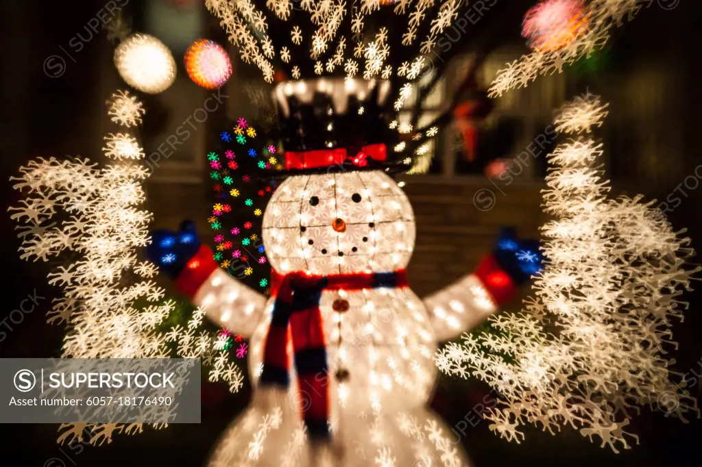 Christmas lights with beautiful blurred background at night