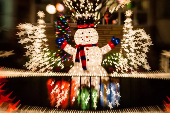 Christmas lights with beautiful blurred background at night