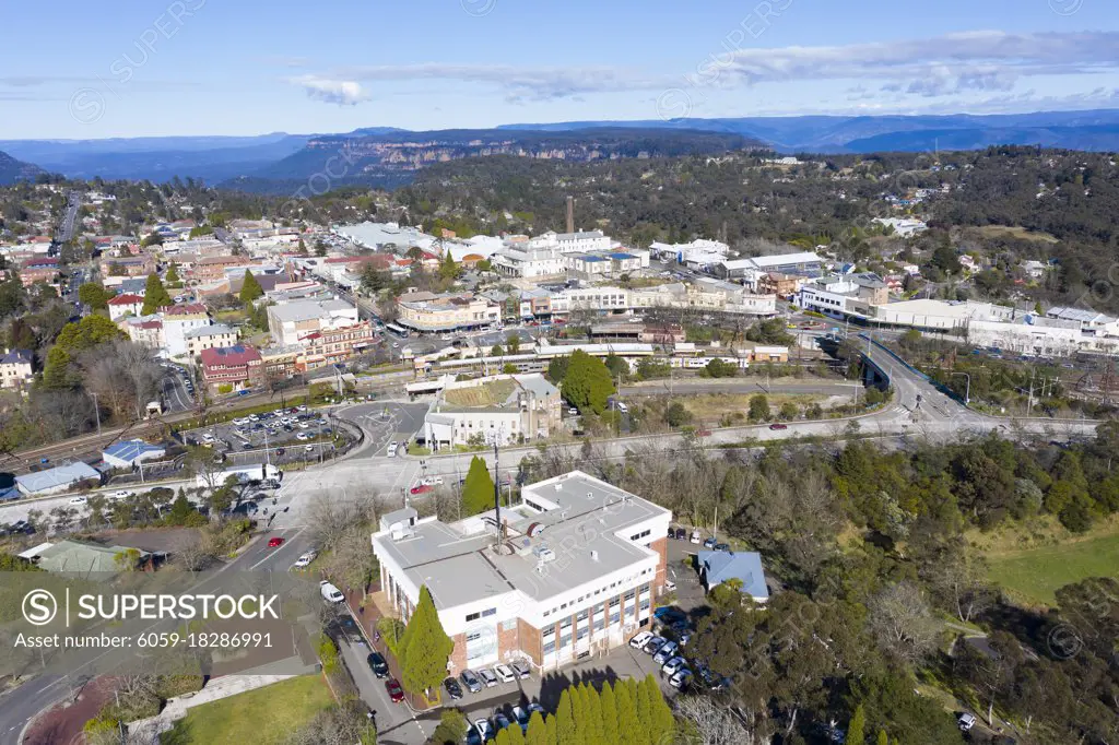 The town of Katoomba at the top of The Blue Mountains in Australia