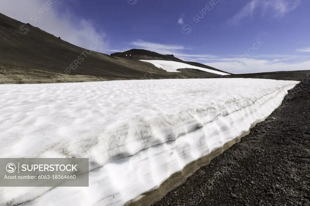 A view inside the stratovolcano crater Snæfellsjökull, Snæfellsnes National Park, Snæfellsnes Peninsula, Iceland