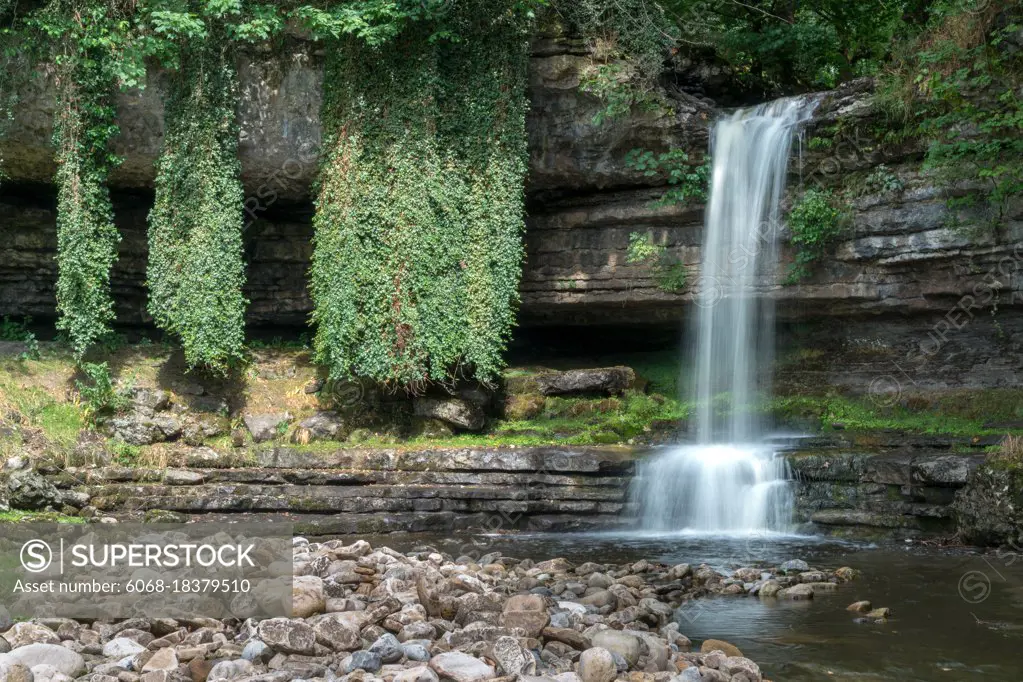 View of Askrigg Waterfall in the Yorkshire Dales National Park