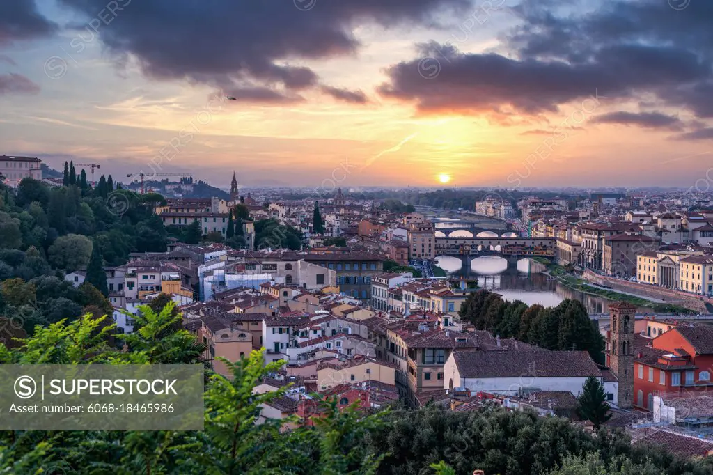 FLORENCE, TUSCANY/ITALY - OCTOBER 18 : Skyline of Florence on October 18, 2019