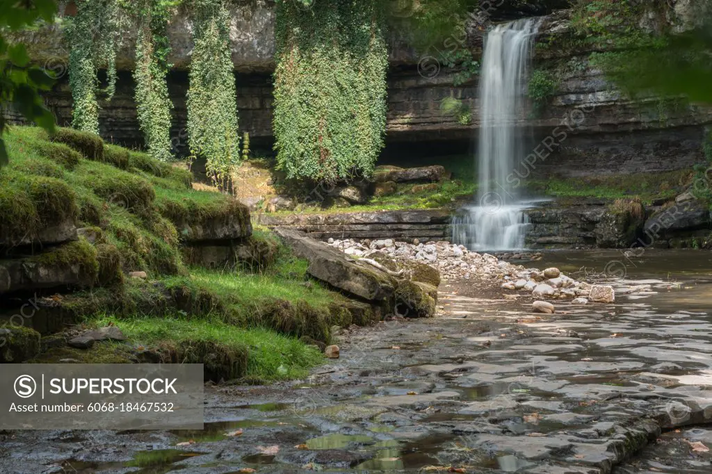 View of Askrigg Waterfall in the Yorkshire Dales National Park