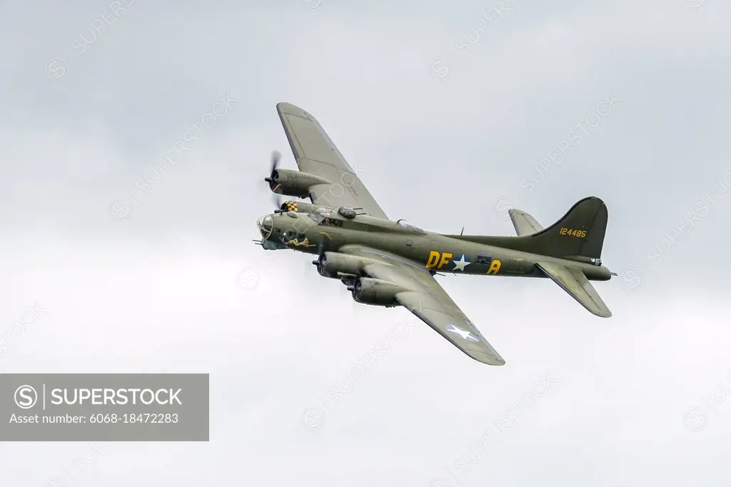 Sally B Boeing B17 Bomber Flying Over Shorham Airfield - SuperStock