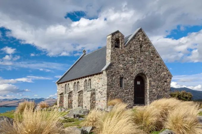 LAKE TEKAPO, MACKENZIE REGION/NEW ZEALAND - FEBRUARY 23 : Church of the Good Shepherd at Lake Tekapo in New Zealand on February 23, 2012