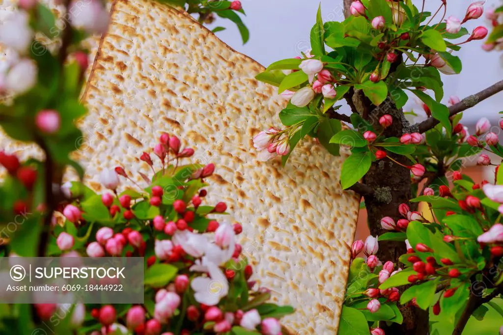 Judaism and religious on jewish matza on passover tallit prayer