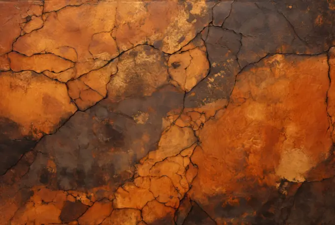 A detailed view of a surface with a mixture of brown and black colors.