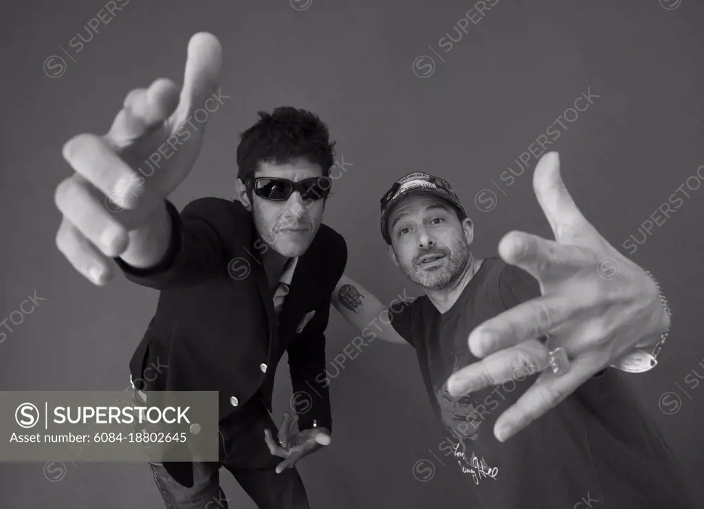 Portrait of Mike D and Ad Rock of Beastie Boys, KCRW Studios, Santa Monica, CA 2011
