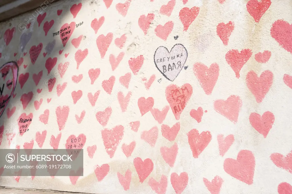 LONDON, U.K- august22, 2021: Closeup of The National Covid Memorial Wall