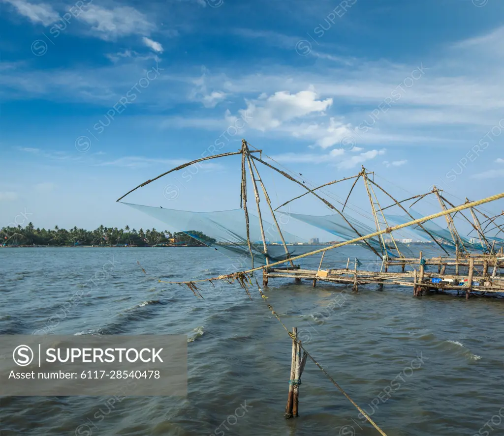 Chinese Fishnets On Sunset Kochi Kerala India Kerala Fishing Net