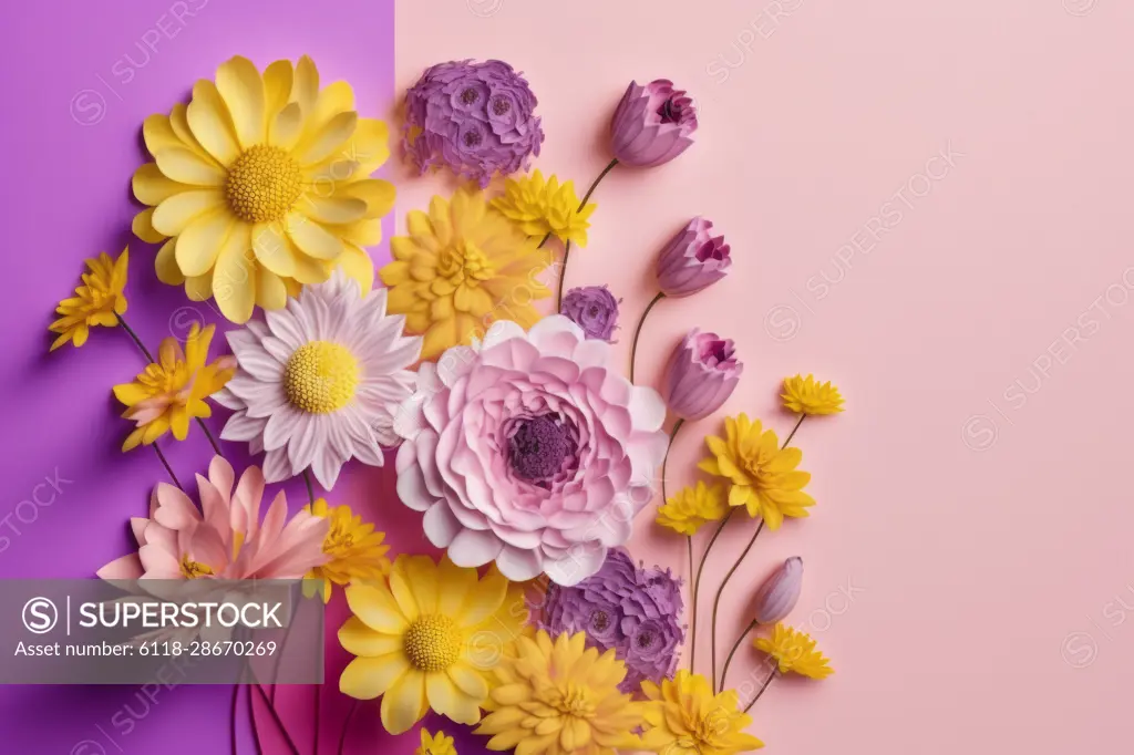 Un fondo de primavera con flores de colores pastel es una obra de arte natural que muestra la belleza y la alegr a de la temporada. La paleta de colores suaves, desde el rosa p lido hasta el amarillo claro, crea una sensaci n de calma y serenidad en cualquier espacio. Las flores delicadas y elegantes a aden un toque de elegancia y sofisticaci n al fondo, mientras que el ambiente general es fresco y vibrante. Este fondo es perfecto para a adir un toque de primavera a cualquier proyecto de dise o, ya sea para una publicidad, un sitio web, o para decorar una habitaci n.