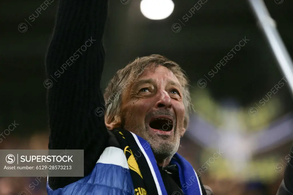 Atalanta fans after their tea scored a penalty kick during the Italian Serie A, football match between Atalanta Bc and Ssc Napoli, on 05 November 2022, at Gewiss Stadium, Bergamo, Italy  Photo Nderim Kaceli