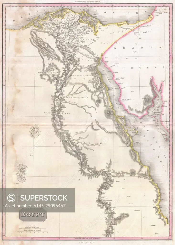 1818 Pinkerton Map of Egypt