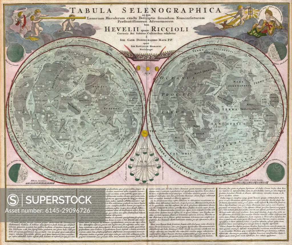 1707 Homann and Doppelmayr Map of the Moon