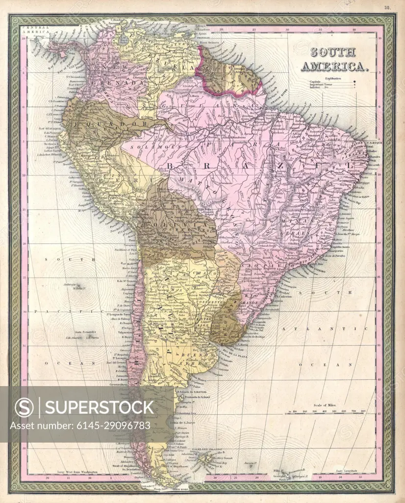 1850 Mitchell Map of South America