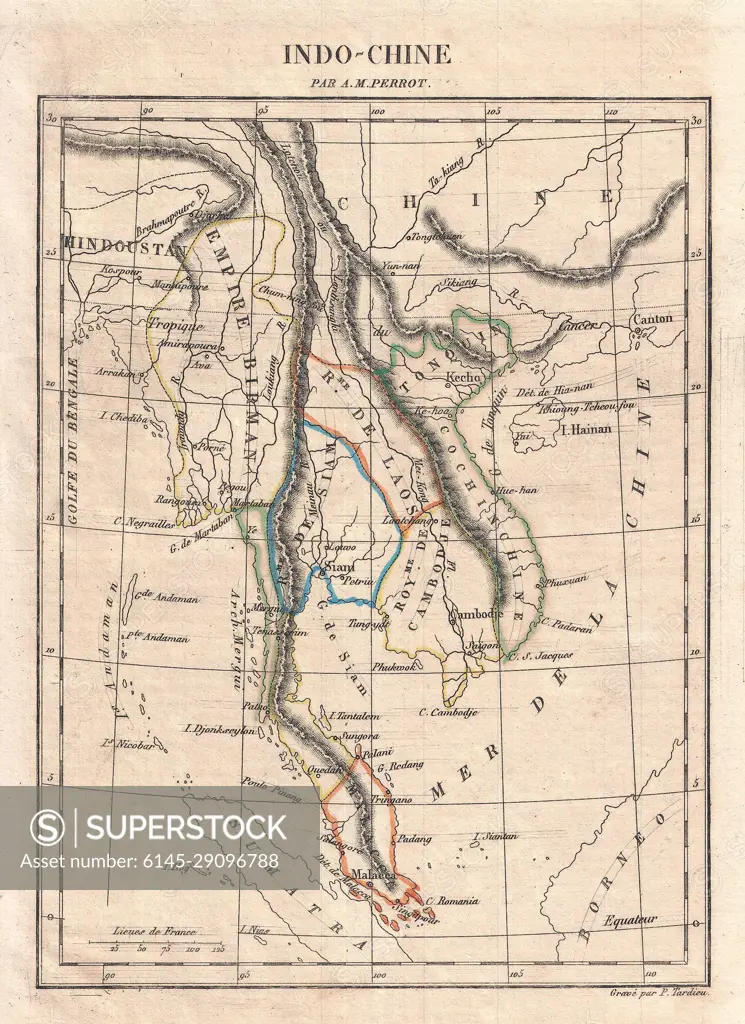 1850 Perrot Map of Indo-Chine