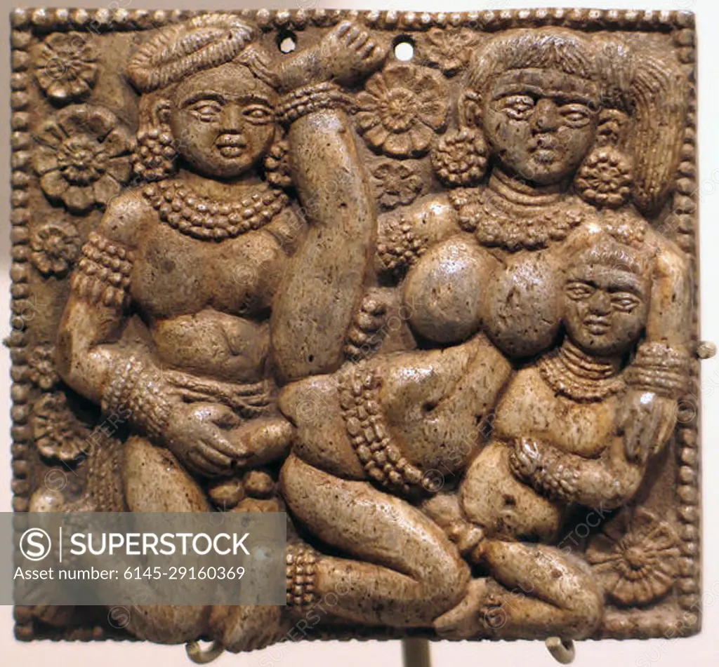 Plaque with Erotic Scene 1st century B.C. India. Plaque with Erotic Scene.  India. 1st century B.C.. Bone. Shunga period. Sculpture - SuperStock