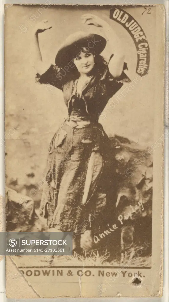 Annie Pixley, from the Actors and Actresses series (N171) for Old Judge Cigarettes 1886-90 Issued by Goodwin & Company The "Actors and Actresses" series of trade cards (N171) was issued by Goodwin & Company from ca. 1886-90 to promote Old Judge, Gypsy Queen, and Temple Bar Cigarettes.. Annie Pixley, from the Actors and Actresses series (N171) for Old Judge Cigarettes 405528