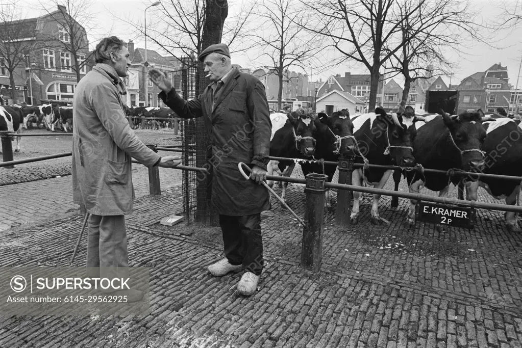 Anefo photo collection. Veemarkt Purmerend (first time after foot-and-mouth disease in Noord Holland); "Handkellap". March 13, 1984. Purmerend
