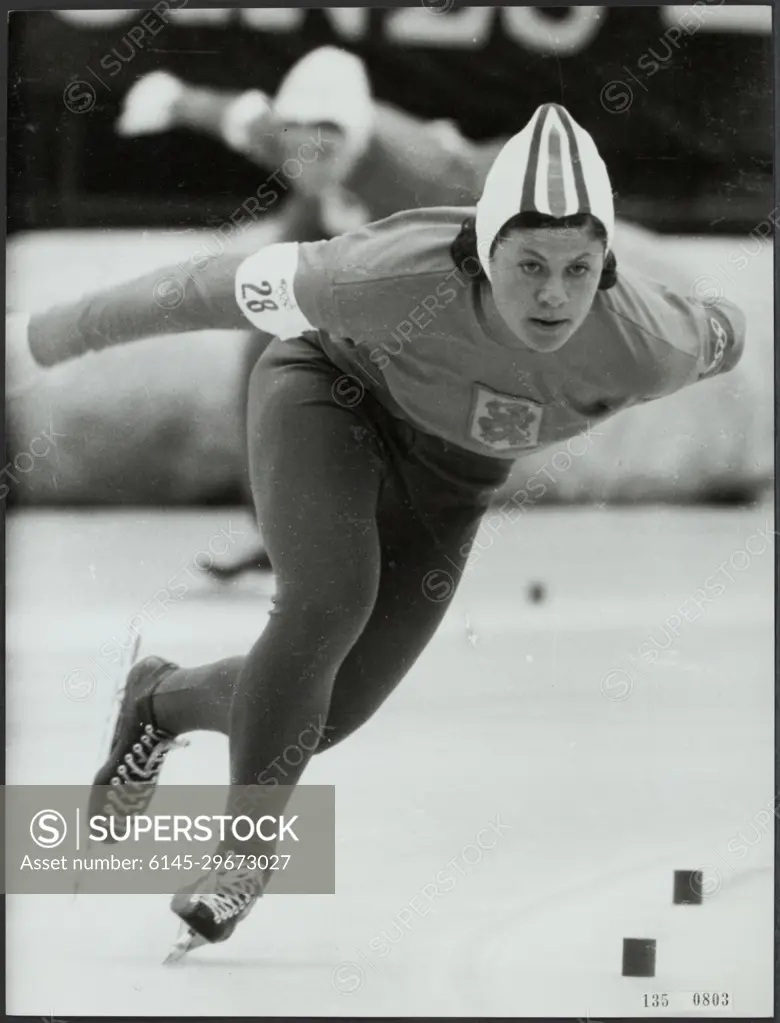 Photo collection Government information service. Olympic Winter Games in Grenoble. Ans Schut in action in the 3000 meters she wins the gold medal. 11 February 1968. Grenoble