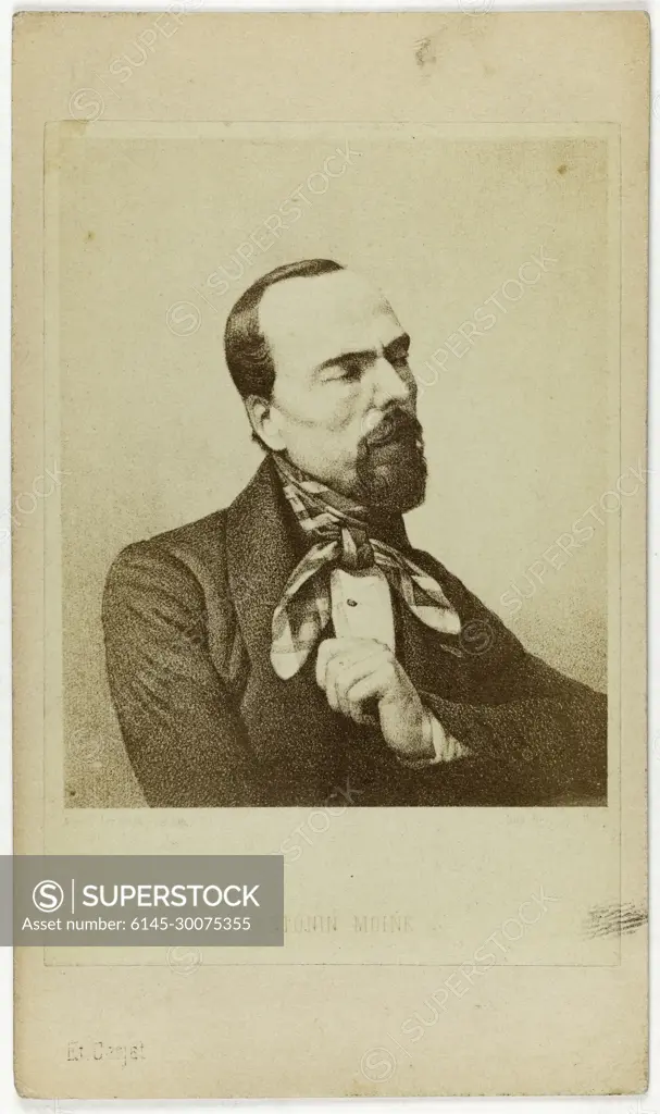 Portrait of Antonin monk (1796-1849), sculptor and painter. Portrait of Antonin monk (1796-1849), sculptor and painter. Business card (front). Draw on albuminum paper. 1860-1890. Photography of Carjat & Cie.