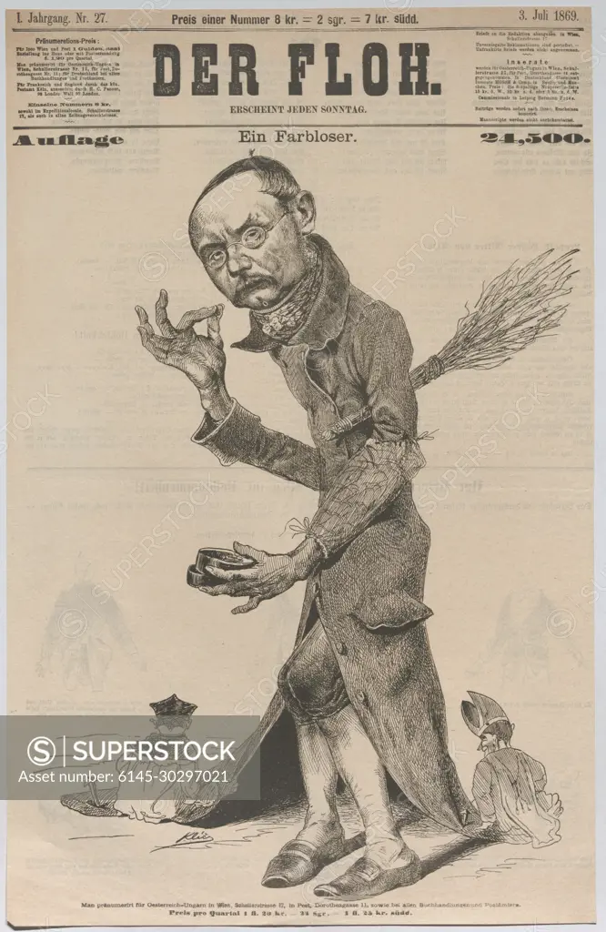 A colorless, Leopold Hasner von Artha, a colorless title page of Der Floh , Karl Klic -, caricaturist
