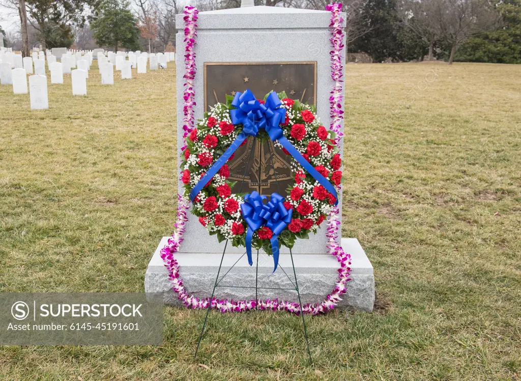 The Space Shuttle Columbia Memorial is seen after a wreath laying ceremony that was part of NASA's Day of Remembrance, Thursday, Feb. 7, 2019, at Arlington National Cemetery in Arlington, Va. Wreaths were laid in memory of those men and women who lost their lives in the quest for space exploration.