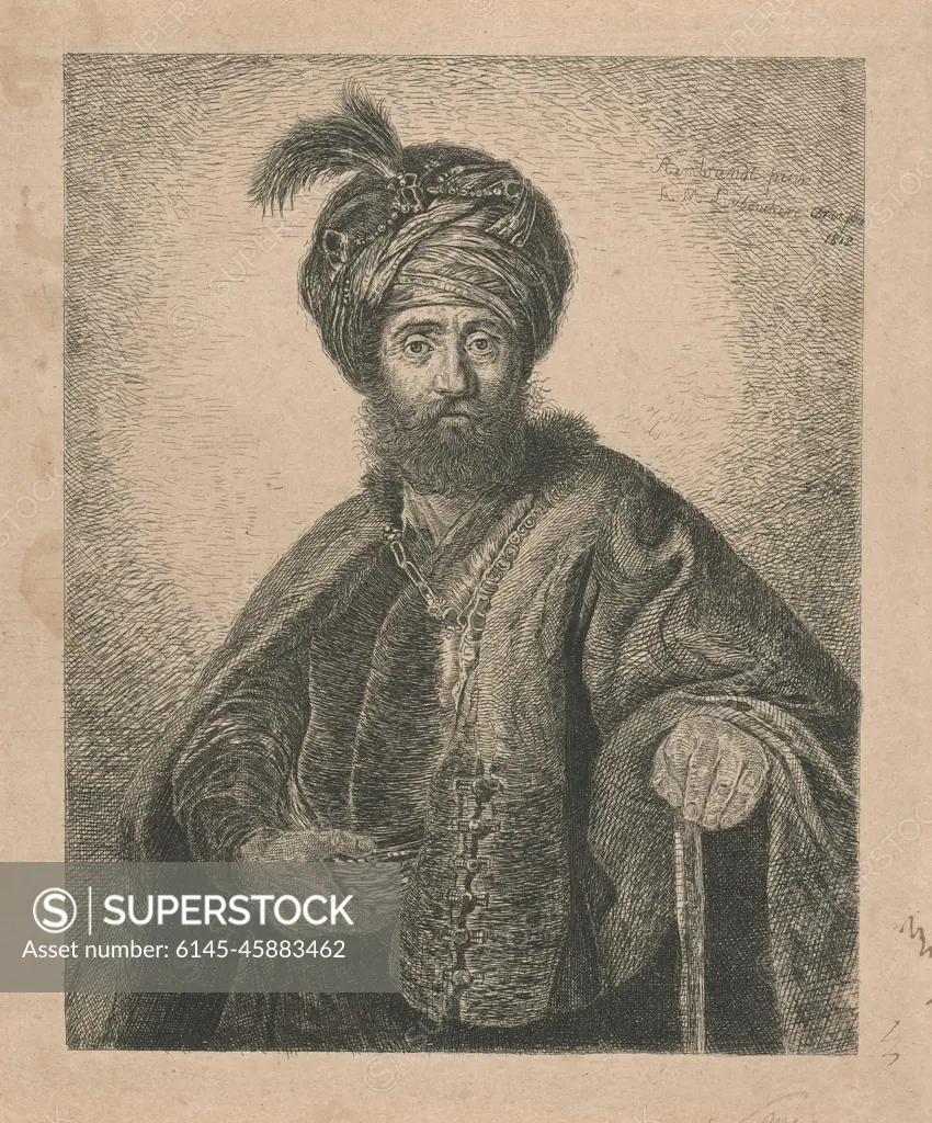 Portrait of an unknown man with turban. Portrait of an unknown bearded ...