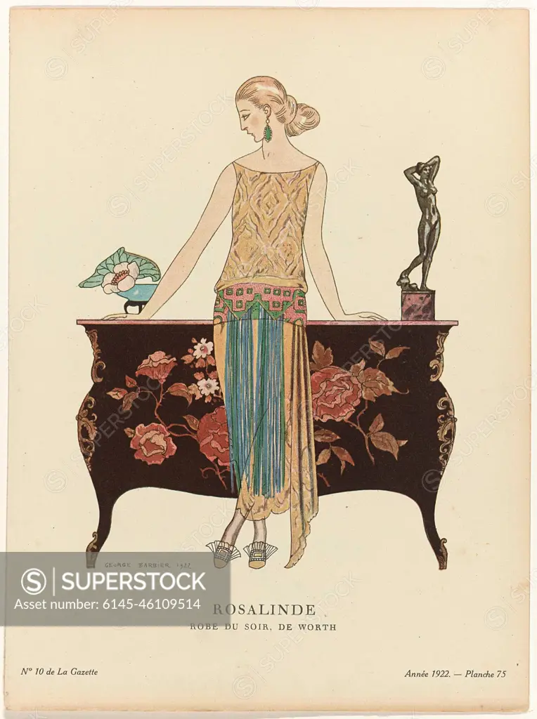 Gazette du bon ton 1922 no. 10 PL. 75 Rosalinde. Robe du