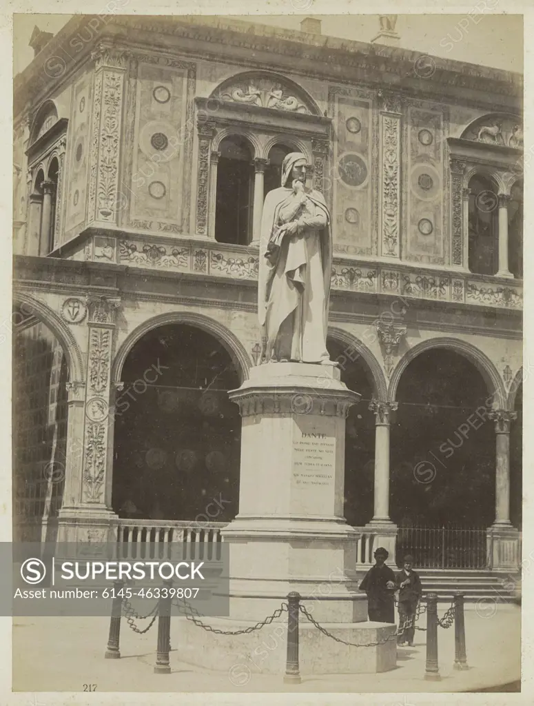 Statue of Dante Alighieri in Verona. Part of travel album with