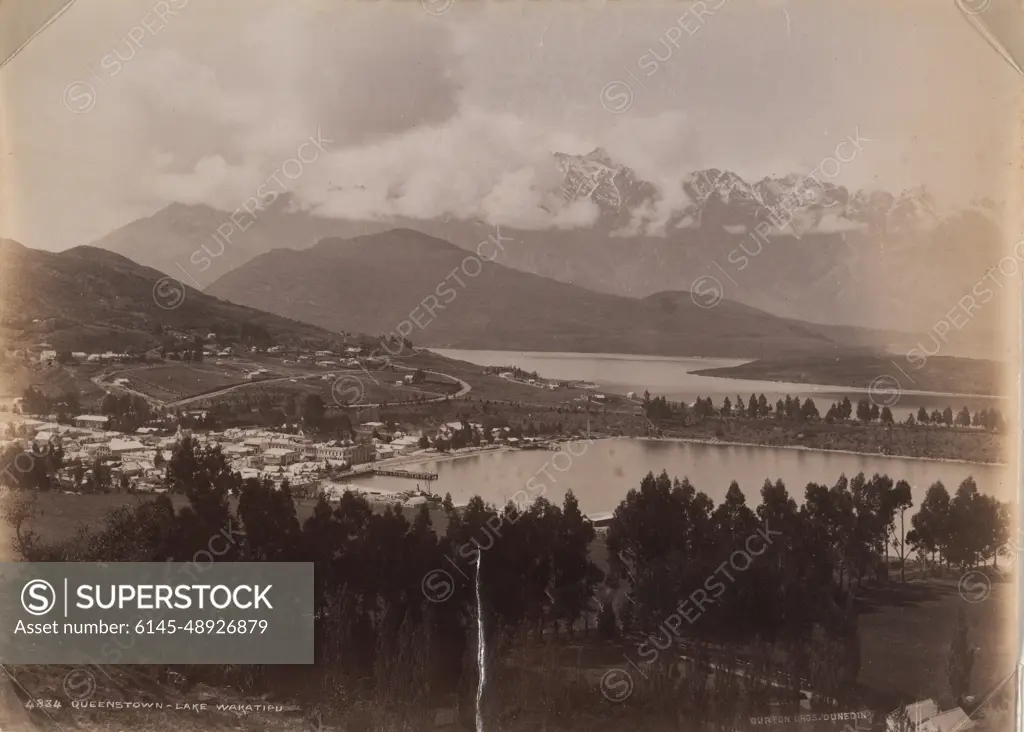 Queenstown Lake Wakatipu 1888 Queenstown by Burton Brothers