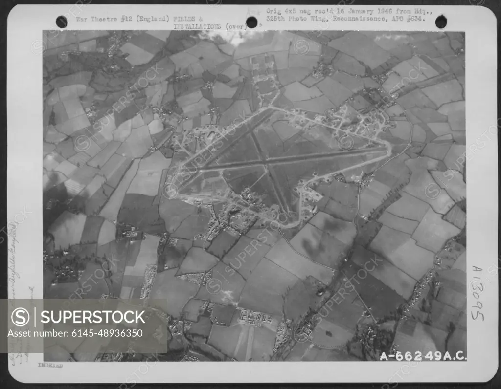 Aerial View Of The 8Th Air Force Station 167, Ridgewell, Essex County, England. 8 February 1944. 381St Bomb Group.