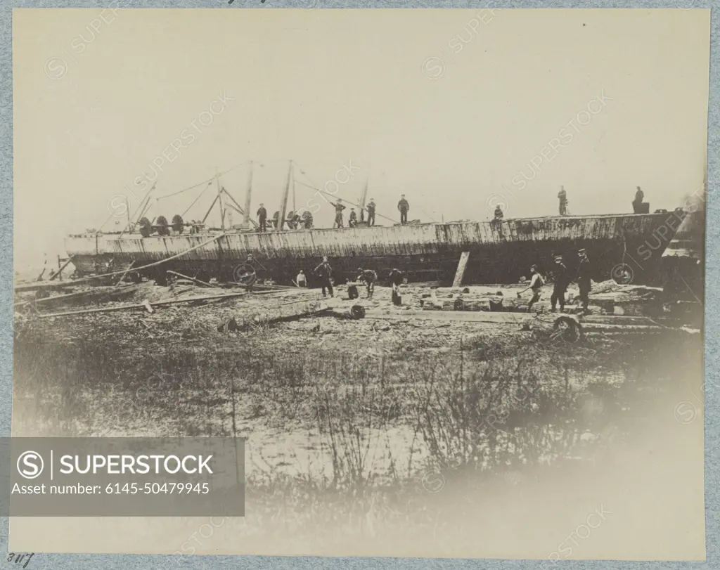 Wreck of U.S. gunboat Indianola - Mississippi River Fleet. No