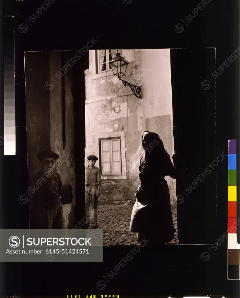 Medieval street in Alfama, Lisbon, Portugal, Toni Frissell, Antoinette Frissell Bacon, Antoinette Frissell