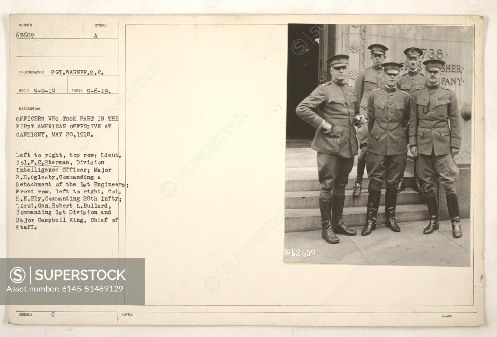 Officers participating in the first American Offensive at Cantigny on ...