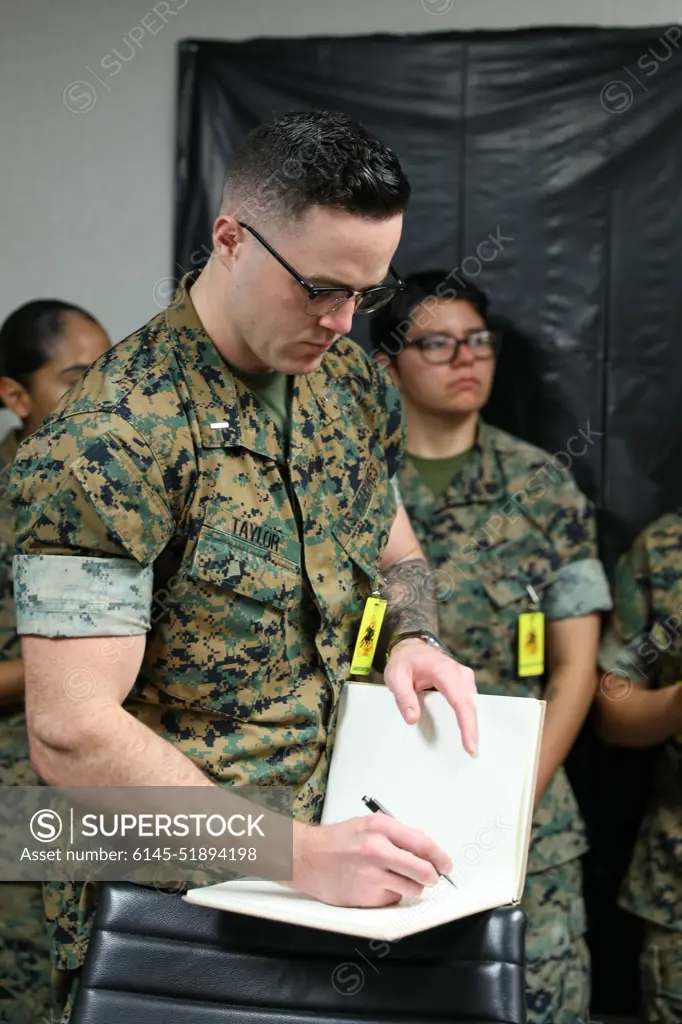 U.S. Marine Corps 1st Lt. Peter Taylor, a ground intelligence officer with Combat Logistics Regiment 3, 3rd Marine Logistics Group, conducts planning during Exercise Maltese Dragon, at Marine Corps Air Ground Combat Center, Twentynine Palms, California, Aug. 15, 2022. Exercise Maltese Dragon is a training exercise, hosted by Marine Corps Logistics Operation Group, where logistics staffs train in an exercise-controlled environment undergoing different Combat Operations Center simulated stressors used to train and educate well-rounded Marine Air Ground-Task Force logisticians. 3rd MLG, based out of Okinawa, Japan, is a forward-deployed combat unit that serves as III Marine Expeditionary Forces comprehensive logistics and combat service support backbone for operations throughout the Indo-Pacific area of responsibility.