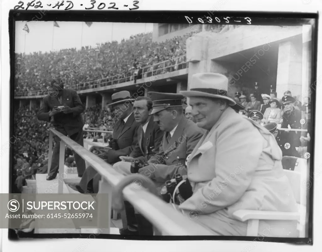 Hitler Watching Olympic Games in Berlin, Germany