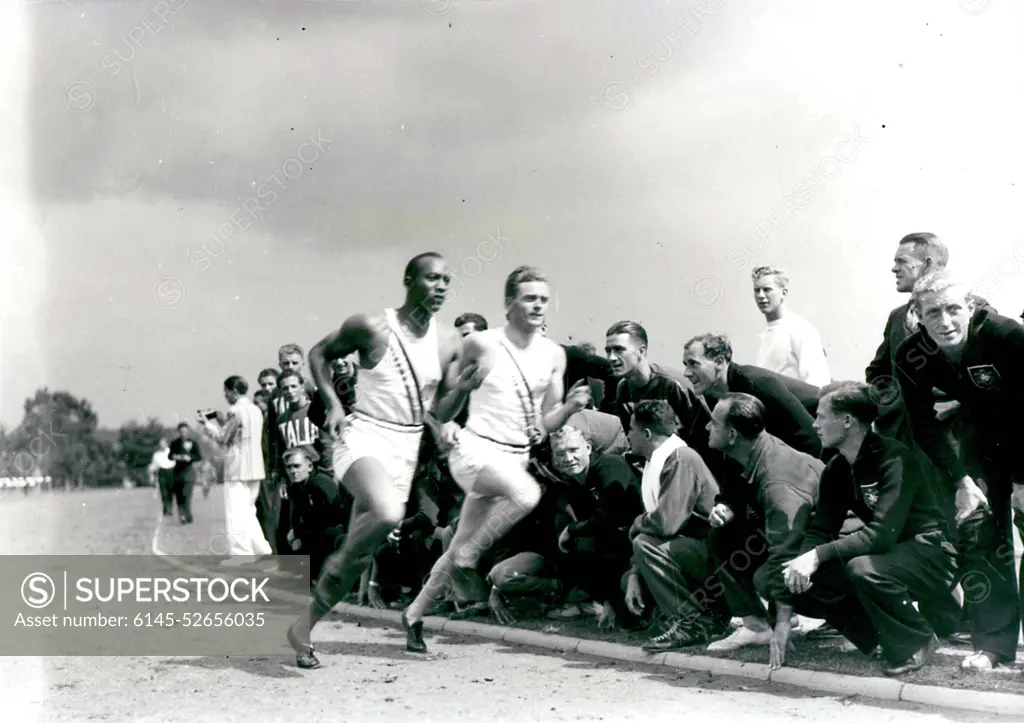 Photograph of Jesse Owens at the 1936 Olympics in Berlin, Germany