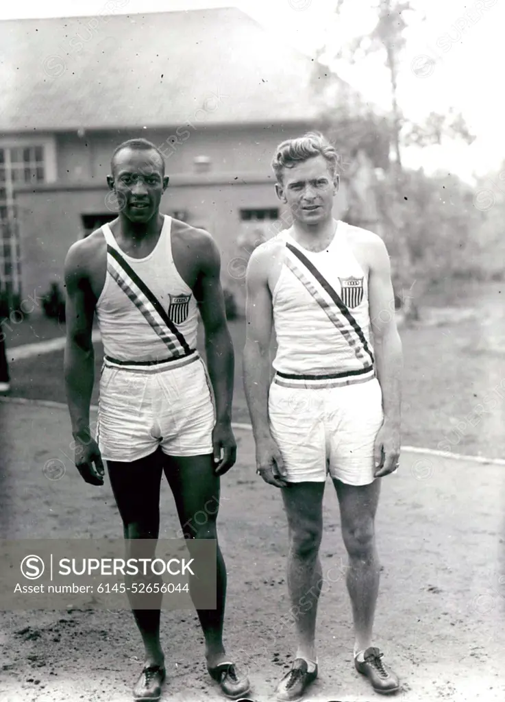 Photograph of Jesse Owens at the 1936 Olympics in Berlin, Germany