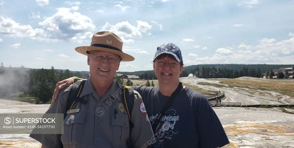 Park Ranger Tim Bischoff and his wife, Beth enjoy their 31st Anniversary in Yellowstone National Park.