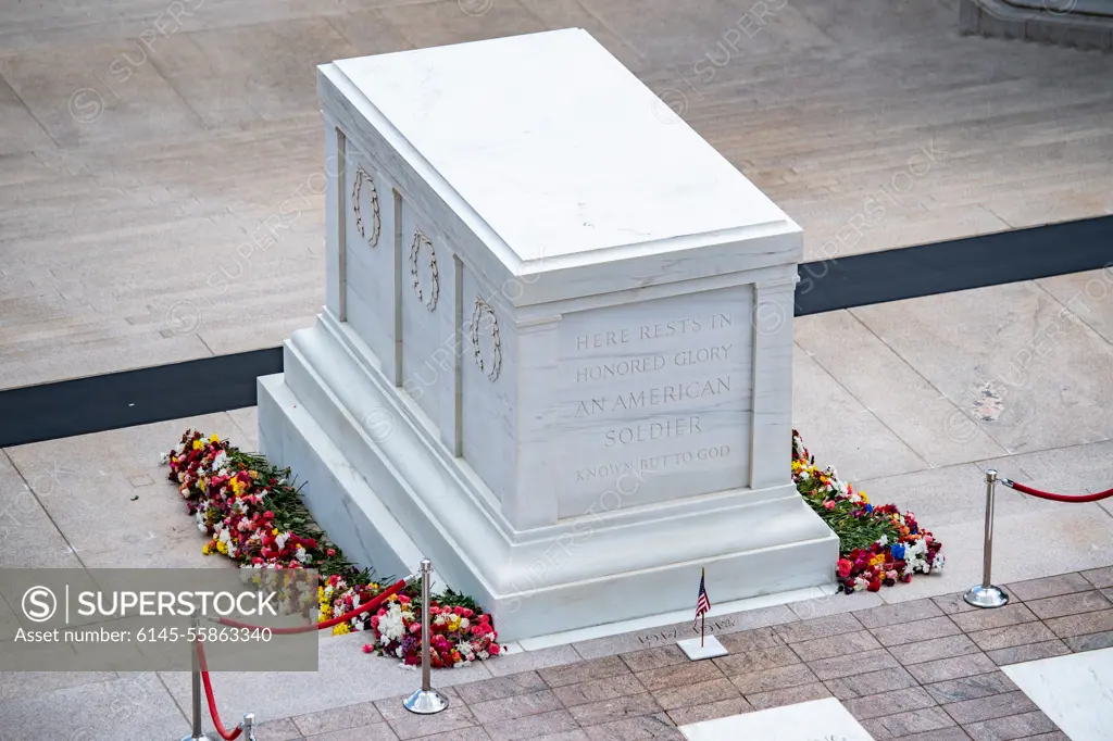 Visitors participate in the first Flowers of Remembrance Day at the Tomb of the Unknown Soldier at Arlington National Cemetery, Arlington, Va., May 28, 2022. Visitors were given the opportunity to cross the plaza and place a flower in front of the Tomb of the Unknown Soldier. This event pays homage to the first official Decoration Day, now known as Memorial Day, which originally took place at the cemetery in 1868 as a way to honor the sacrifices of those who fought and died in the Civil War.