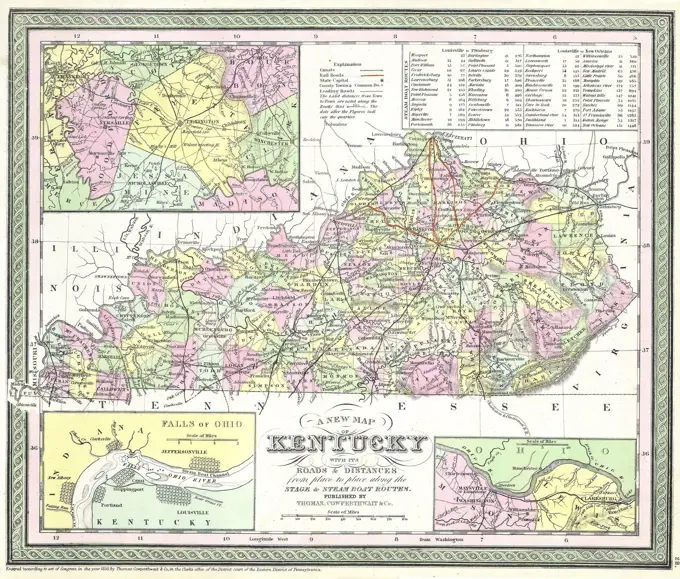 1850 Cowperthwait Map of Kentucky