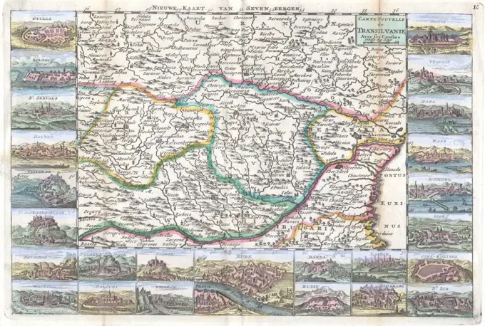 1710 De La Feuille Map of Transylvania Moldova