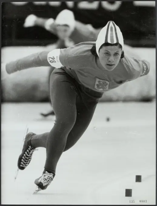 Photo collection Government information service. Olympic Winter Games in Grenoble. Ans Schut in action in the 3000 meters she wins the gold medal. 11 February 1968. Grenoble