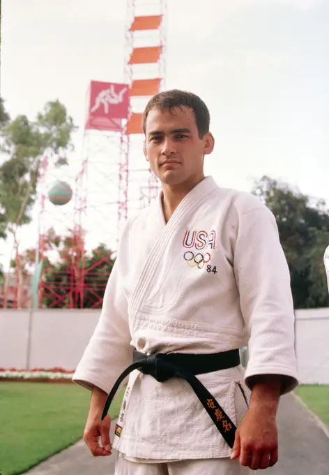 Second Lieutenat Craig J. Agena from Fort Carson, Colorado, a member of the judo team competing at the 1984 Summer Olympics. Base: Los Angeles State: California (CA) Country: United States Of America (USA)