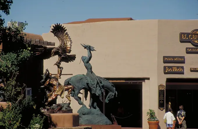 Historic Route 66 - Native Americans in Sculpted Art. The culture of Native Americans is revered in these works of sculpture depicting Native Americans in action. New Mexico (35.671° N 105.951° W)